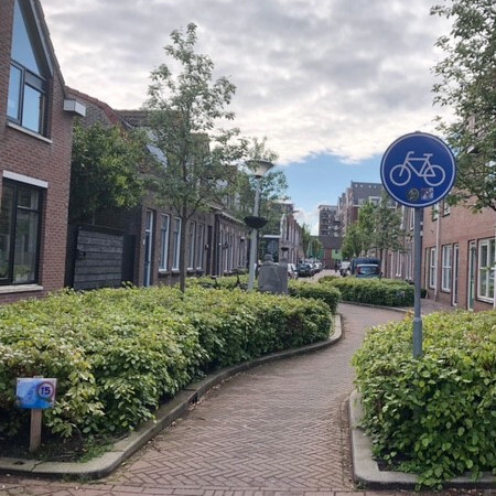 Foto van Czaar Peterstraat met fietsverkeerbord