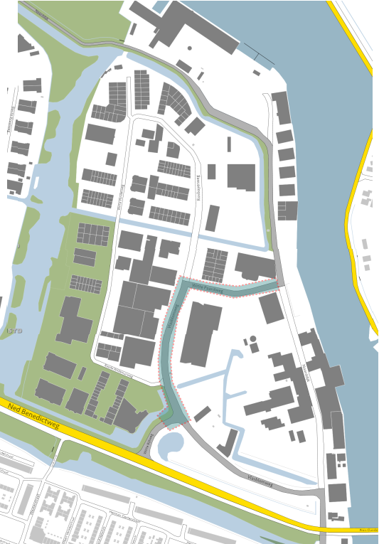 kaart met werkgebied project vlasblomweg e.o.